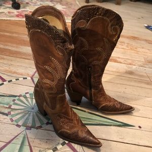 PRIMA BASE US NAVY Cowboy Style Leather Boots - Very Unique Italian design